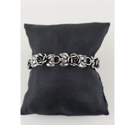 Zilveren Teka roosjes armband