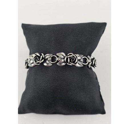 Zilveren Teka roosjes armband