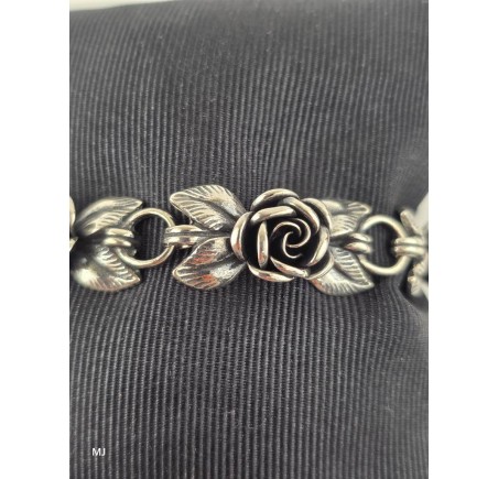 Zilveren Teka roosjes armband