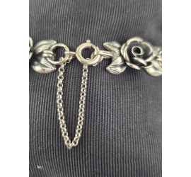 Zilveren Teka roosjes armband