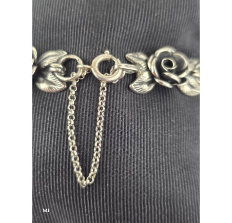 Zilveren Teka roosjes armband