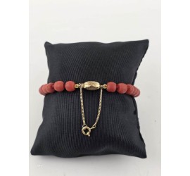 Bloedkoralen armband met gouden slot