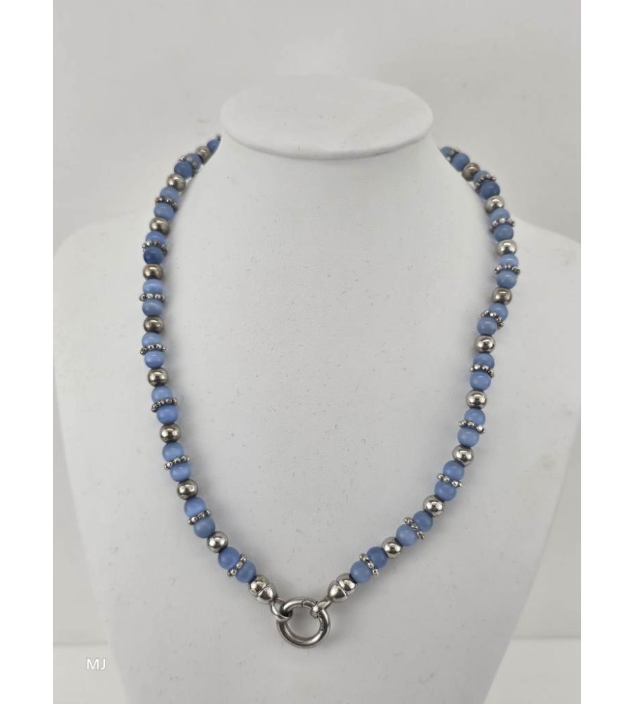 Zinzi collier met blauwe kralen