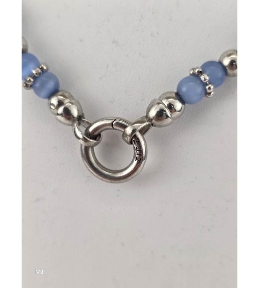 Zinzi collier met blauwe kralen