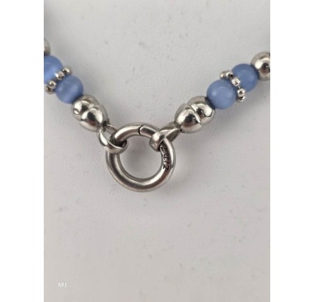 Zinzi collier met blauwe kralen