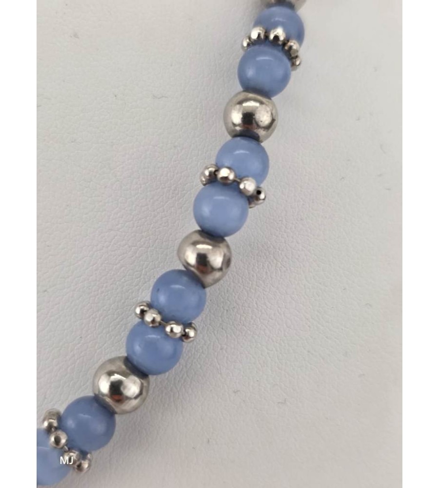 Zinzi collier met blauwe kralen