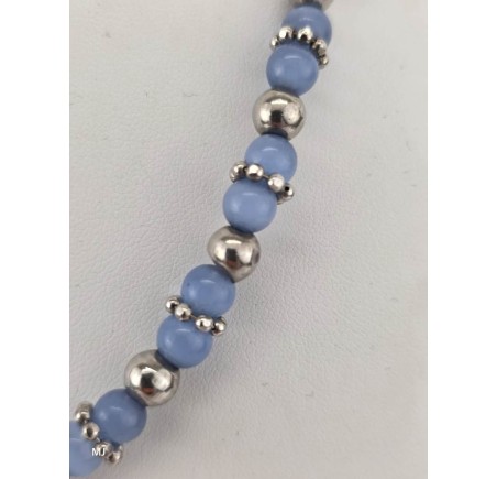 Zinzi collier met blauwe kralen