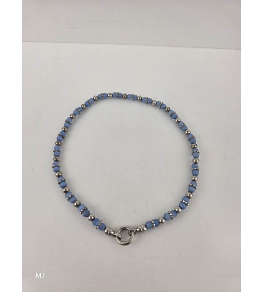 Zinzi collier met blauwe kralen