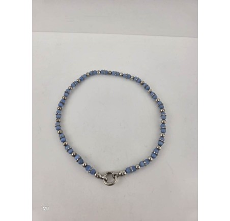 Zinzi collier met blauwe kralen