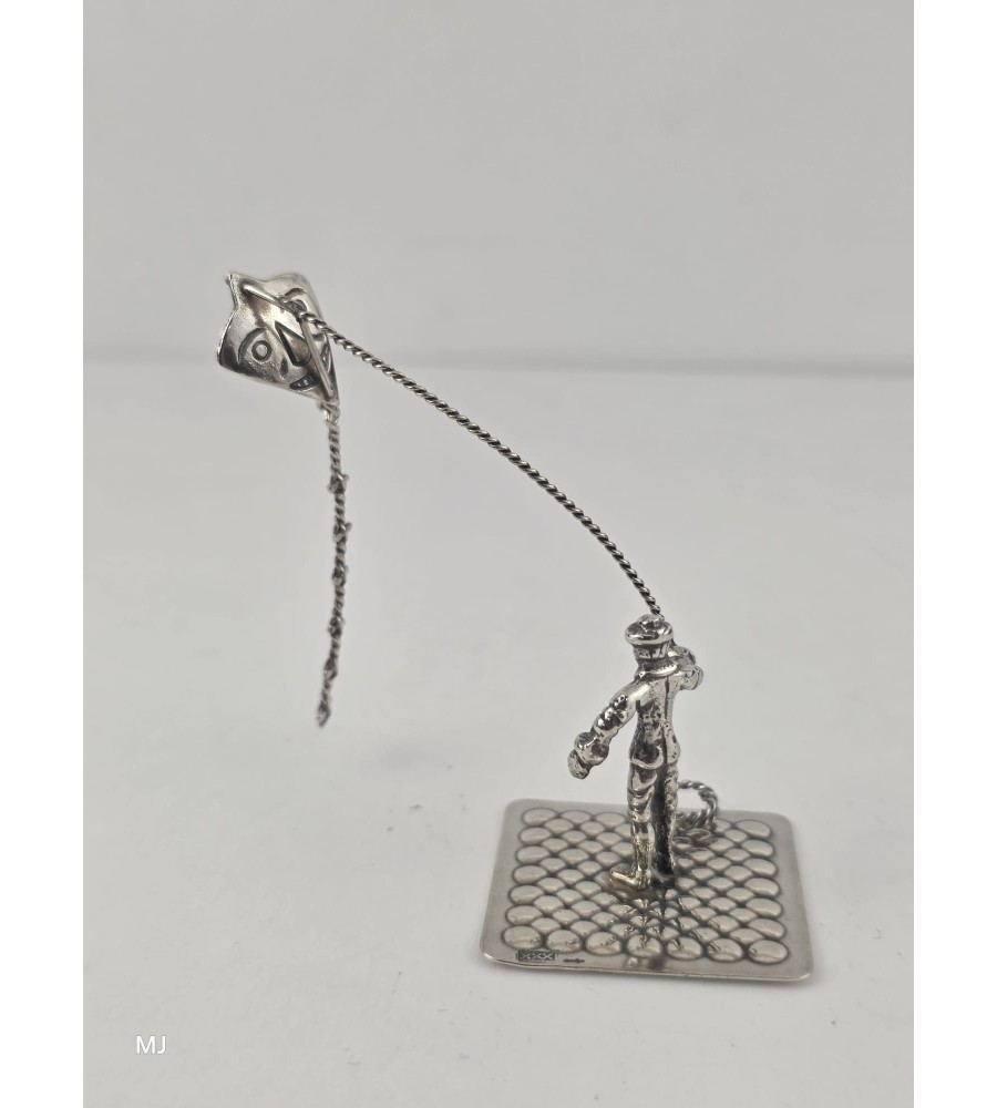 Zilveren miniatuur Man met Vlieger