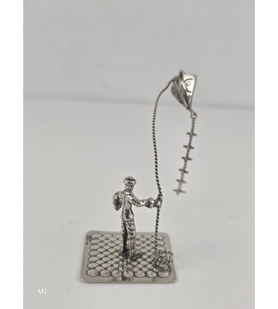 Zilveren miniatuur Man met Vlieger