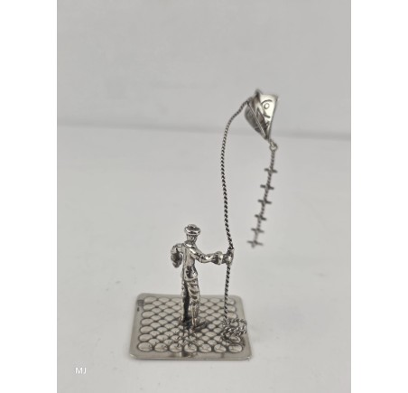 Zilveren miniatuur Man met Vlieger