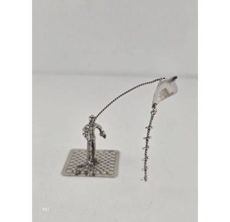 Zilveren miniatuur Man met Vlieger