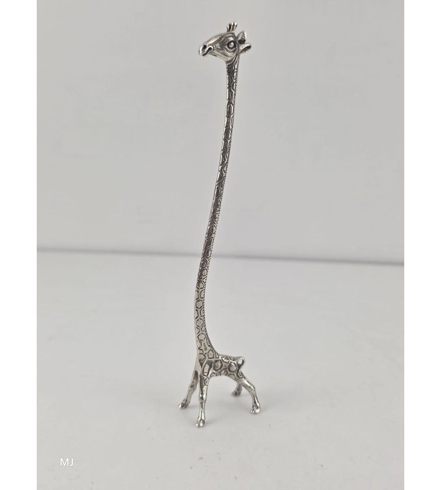 Zilveren miniatuur Giraf