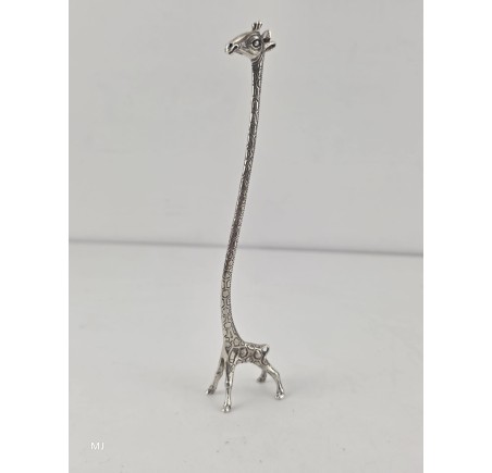 Zilveren miniatuur Giraf