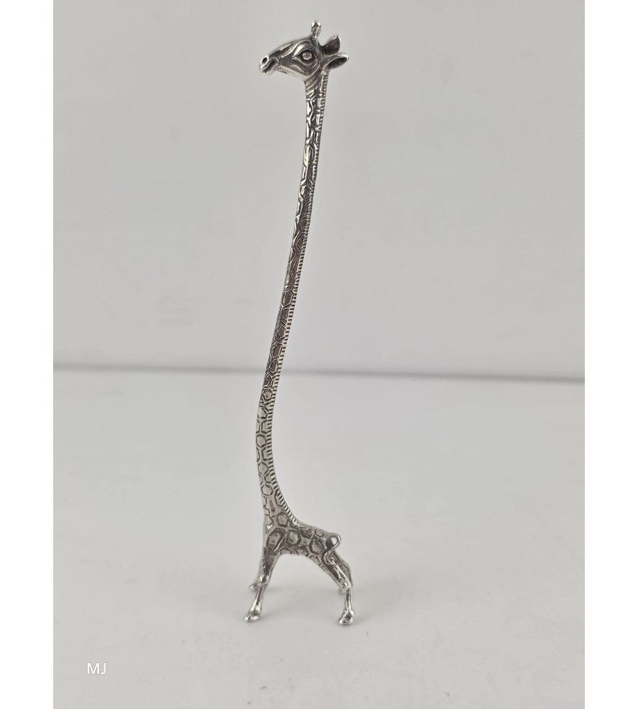Zilveren miniatuur Giraf