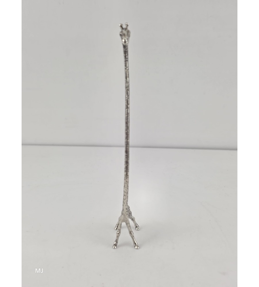 Zilveren miniatuur Giraf