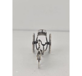 Zilveren miniatuur Historische driewieler fiets
