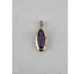 Gouden hanger met amethist