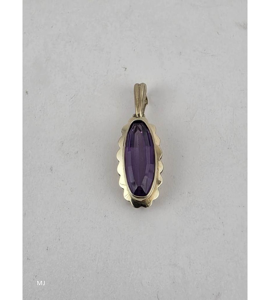 Gouden hanger met amethist