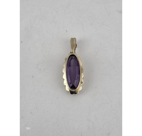 Gouden hanger met amethist