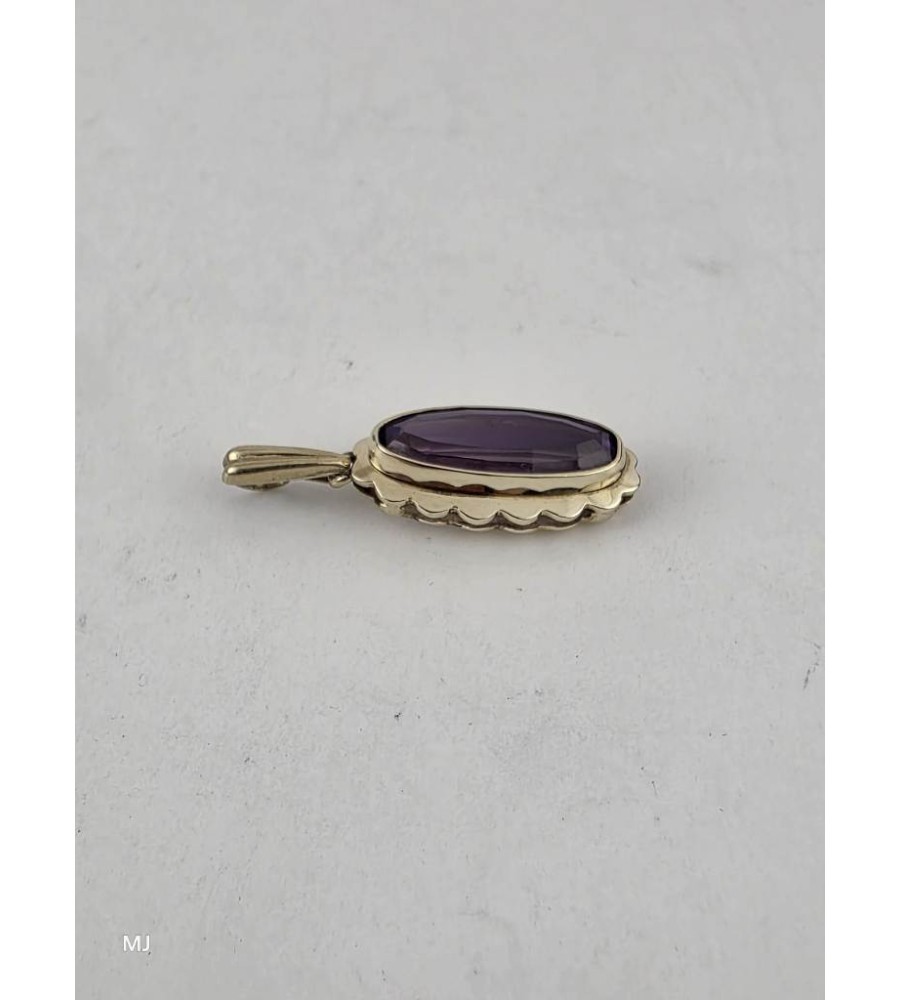 Gouden hanger met amethist