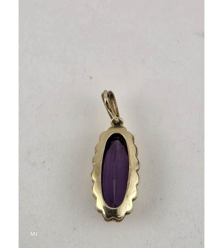 Gouden hanger met amethist