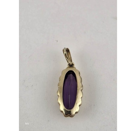 Gouden hanger met amethist