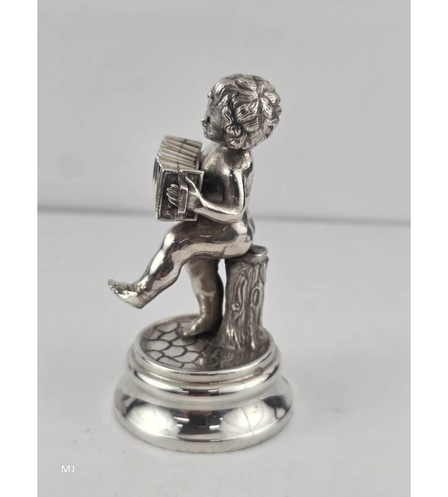 Zilveren miniatuur Jongen met Harmonica
