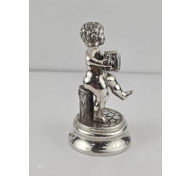 Zilveren miniatuur Jongen met Harmonica