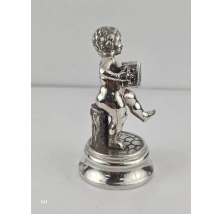Zilveren miniatuur Jongen met Harmonica
