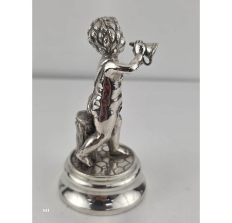 Zilveren miniatuur Jongen met Toeter