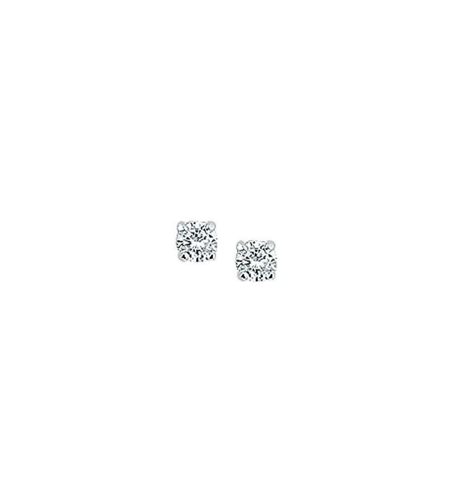 Zilveren oorknop met labgrown diamant rond