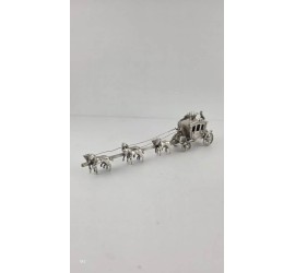 Zilveren miniatuur Gouden Koets met 6 paarden