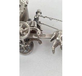 Zilveren miniatuur Gouden Koets met 6 paarden