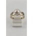 Gouden damesring met parel en zirkonia