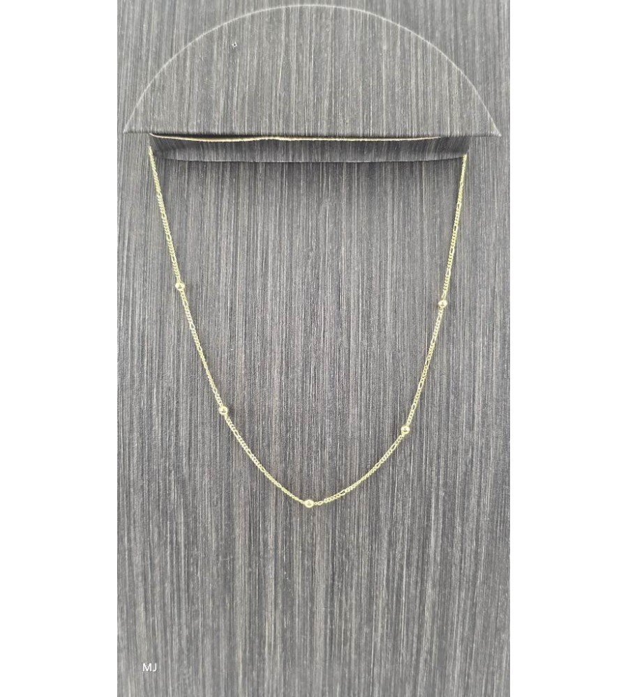 Gouden figaro collier met bolletjes