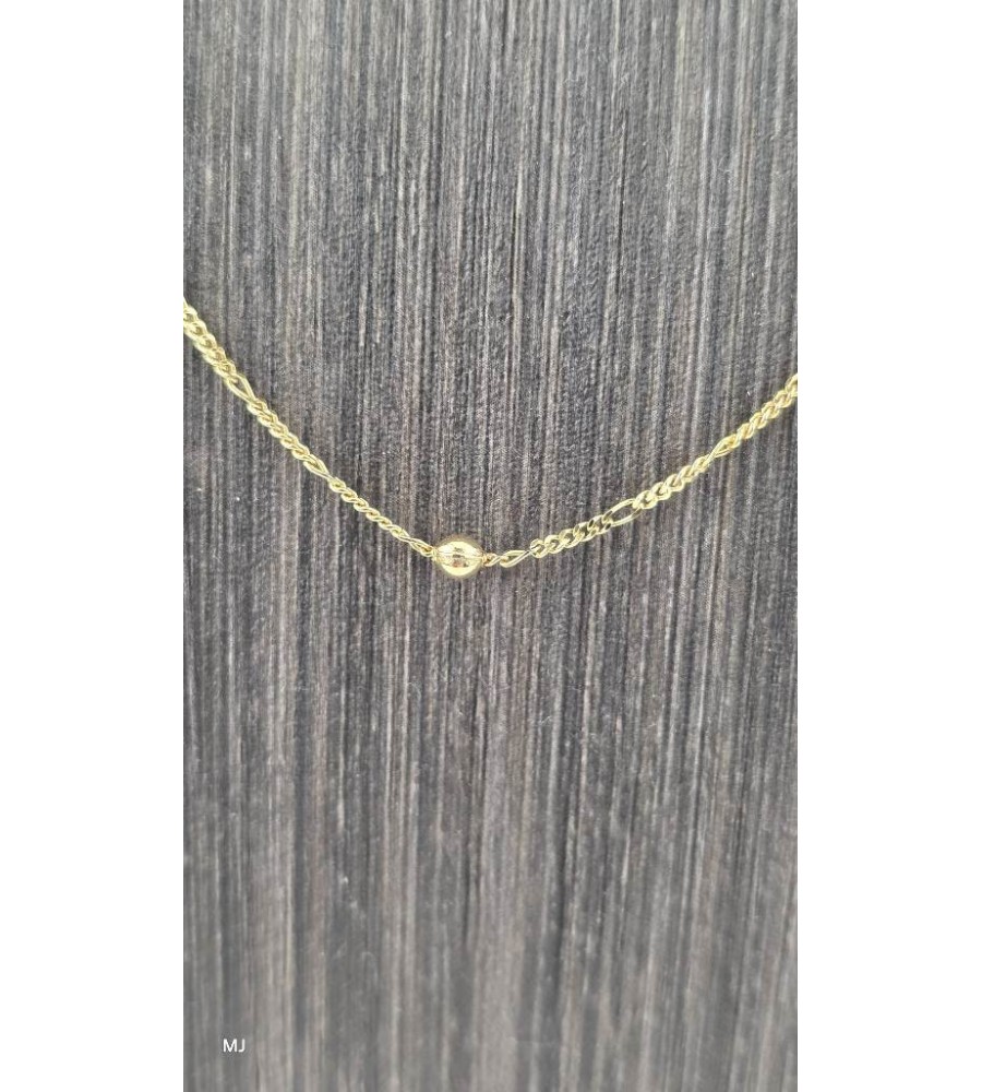 Gouden figaro collier met bolletjes