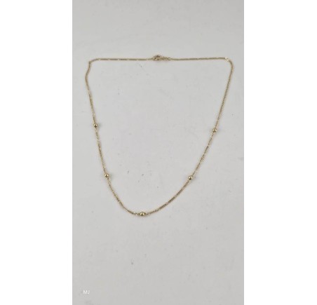 Gouden figaro collier met bolletjes