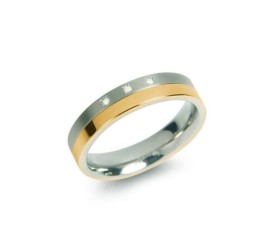 Boccia titanium ring met diamant  0129-04