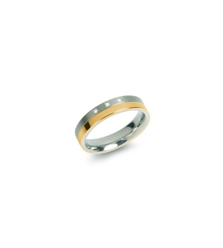 Boccia titanium ring met diamant