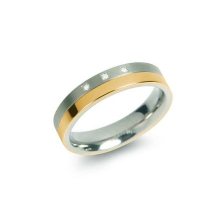 Boccia titanium ring met diamant  0129-04