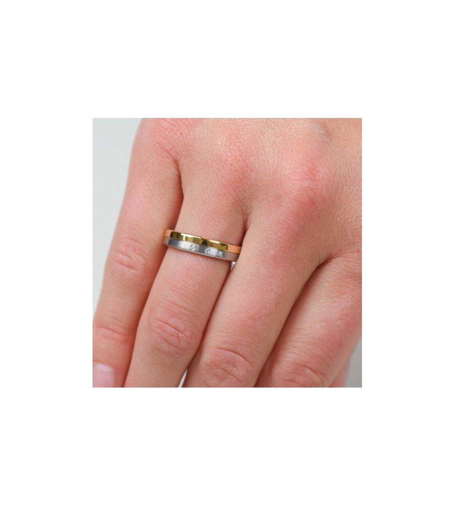 Boccia titanium ring met diamant
