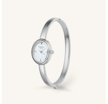 Rosefield dameshorloge Bangle Watch Oval Silver STWSSS-ST07