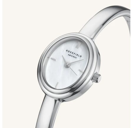 Rosefield dameshorloge Bangle Watch Oval Silver STWSSS-ST07