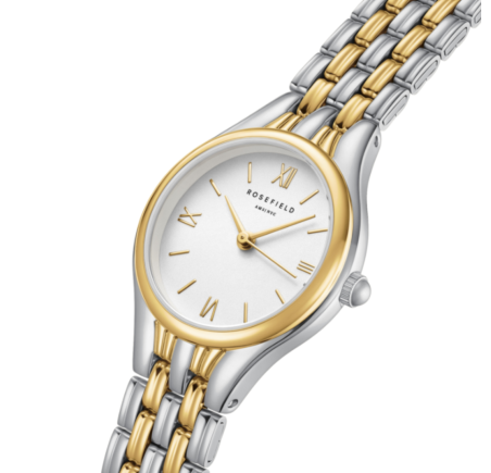 Rosefield dameshorloge Muse Withe Doutone Silver Gold MUWDSD-MU03