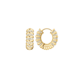 Rosefield staal vergulde creolen Striped Hoops  JESCG-J1280