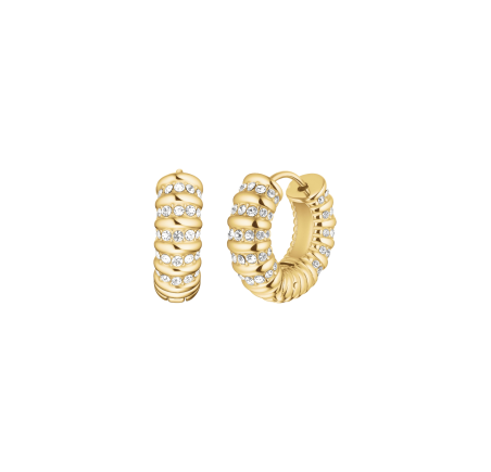 Rosefield staal vergulde creolen Striped Hoops  JESCG-J1280