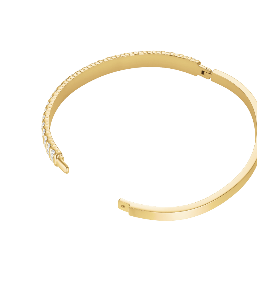 Rosefield staal vergulde slavenarmband zirkonia