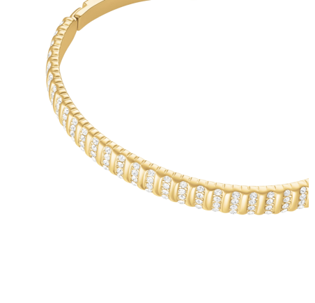 Rosefield staal vergulde slavenarmband zirkonia Striped Crystals Bangle  JBSBG-J1287